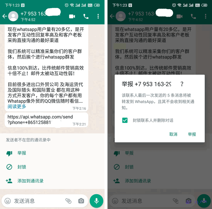 WhatsApp 群发